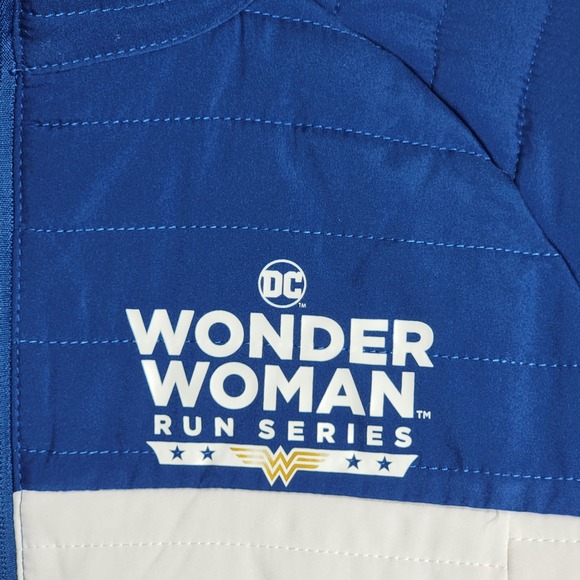 Ventures Endurance Wonder Woman Run Series Puffer Jacket Womens Medium Blue Red - Picture 2 of 7
